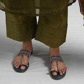Mehendi Green - Dharwad Cotton Kurta with Palazzo & Dupatta Set