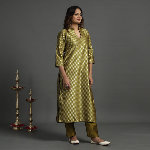 Buy Elegant Banarasi Brocade Silk Kurta with Pant Set Online at iTokri.com