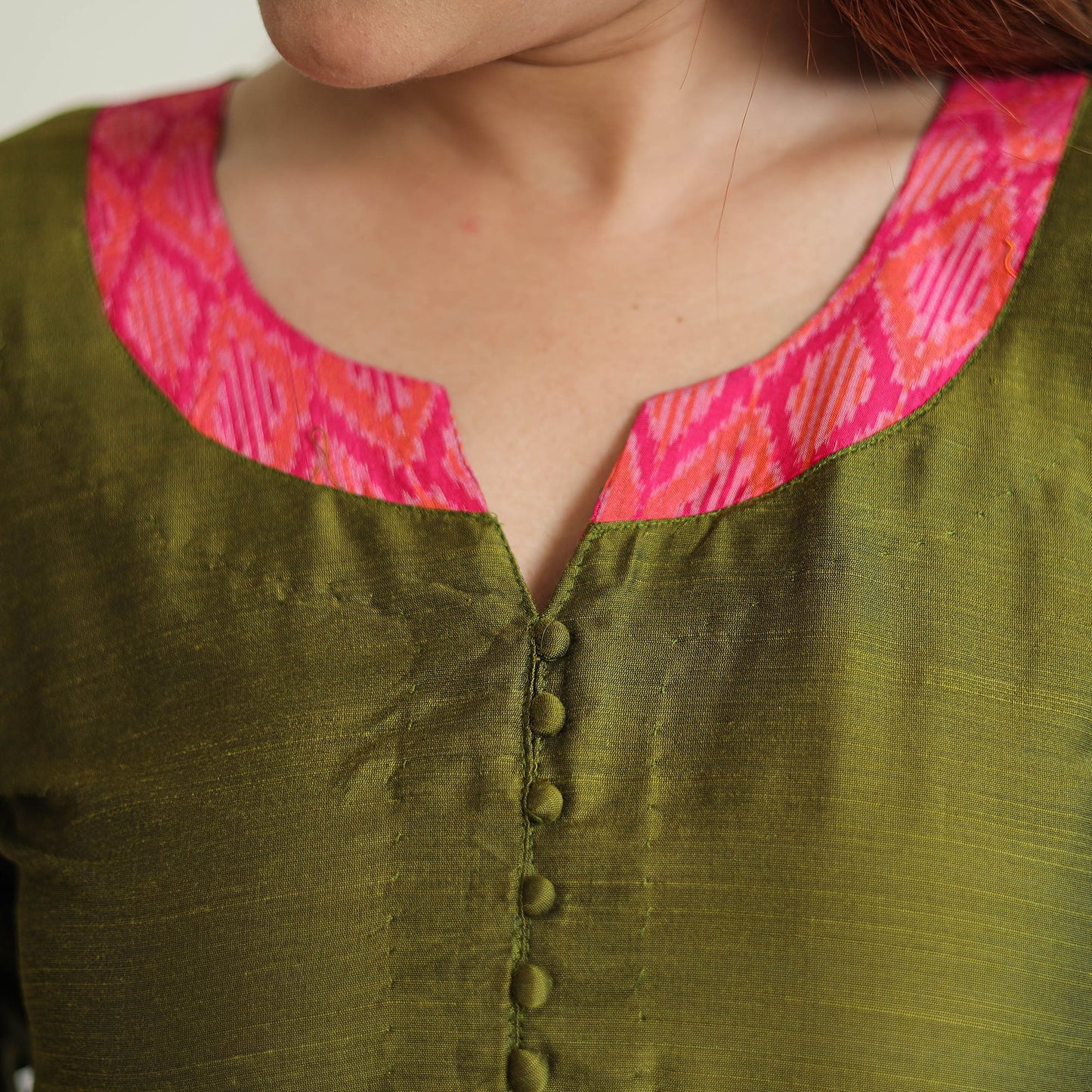 Buy Plain Solid Slub Silk Long A-Line Kurta for Women