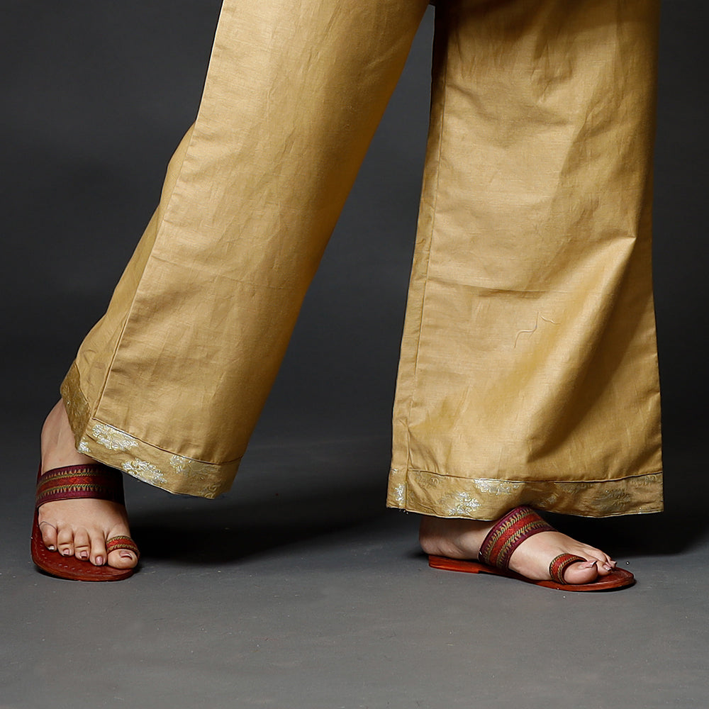 Mellow yellow - banarasi silk zari work kurta with palazzo