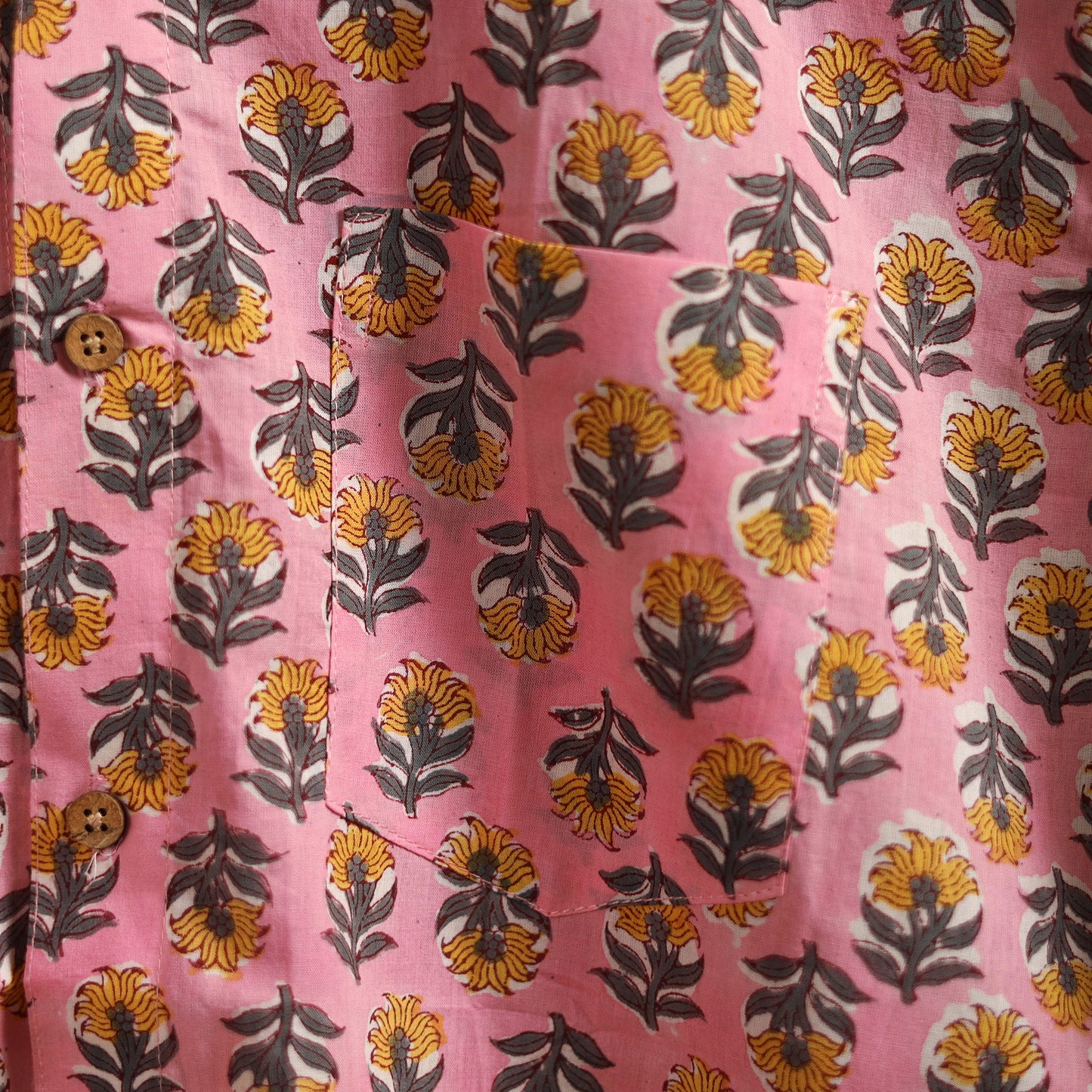 Men cotton sanganeri hand block print half sleeve shirt 01