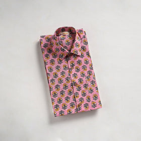 Men cotton sanganeri hand block print half sleeve shirt 01