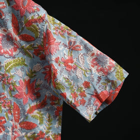 Men cotton sanganeri hand block print half sleeve shirt 02