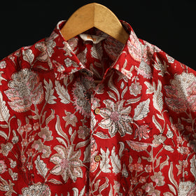 Men cotton sanganeri hand block print half sleeve shirt 03