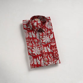 Men cotton sanganeri hand block print half sleeve shirt 03