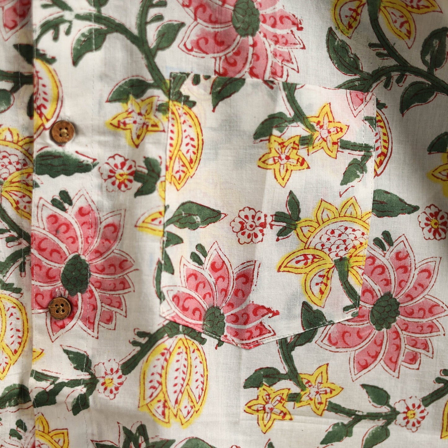 Men cotton sanganeri hand block print half sleeve shirt 04