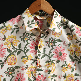 Men cotton sanganeri hand block print half sleeve shirt 04