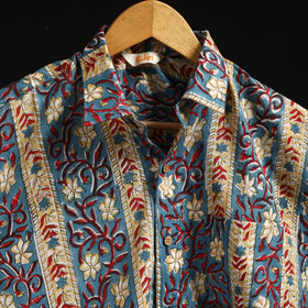 Men cotton sanganeri hand block print half sleeve shirt 05
