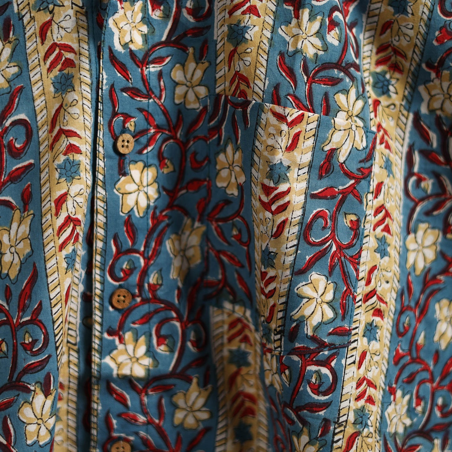 Men cotton sanganeri hand block print half sleeve shirt 05