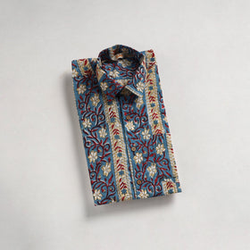 Men cotton sanganeri hand block print half sleeve shirt 05