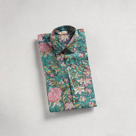 Men cotton sanganeri hand block print half sleeve shirt 06