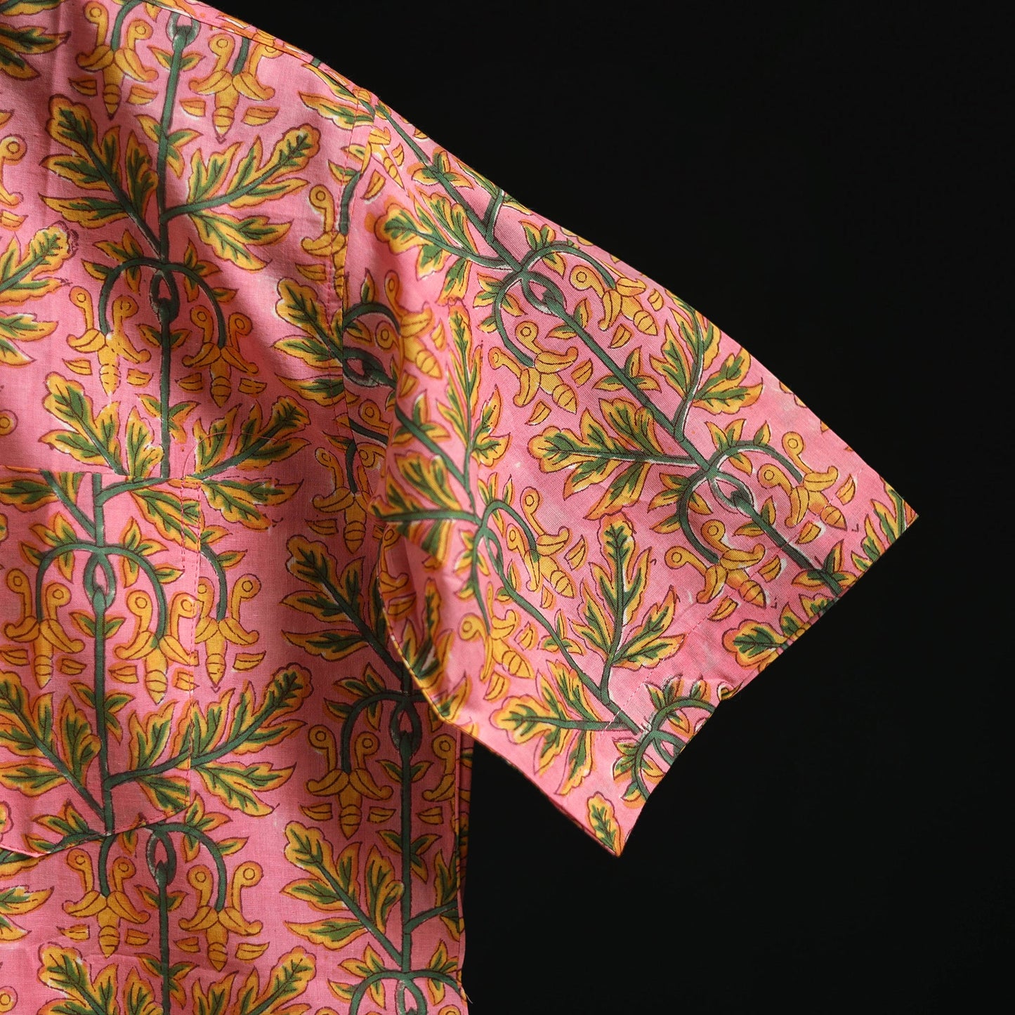 Men cotton sanganeri hand block print half sleeve shirt 07