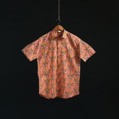 Men cotton sanganeri hand block print half sleeve shirt 07