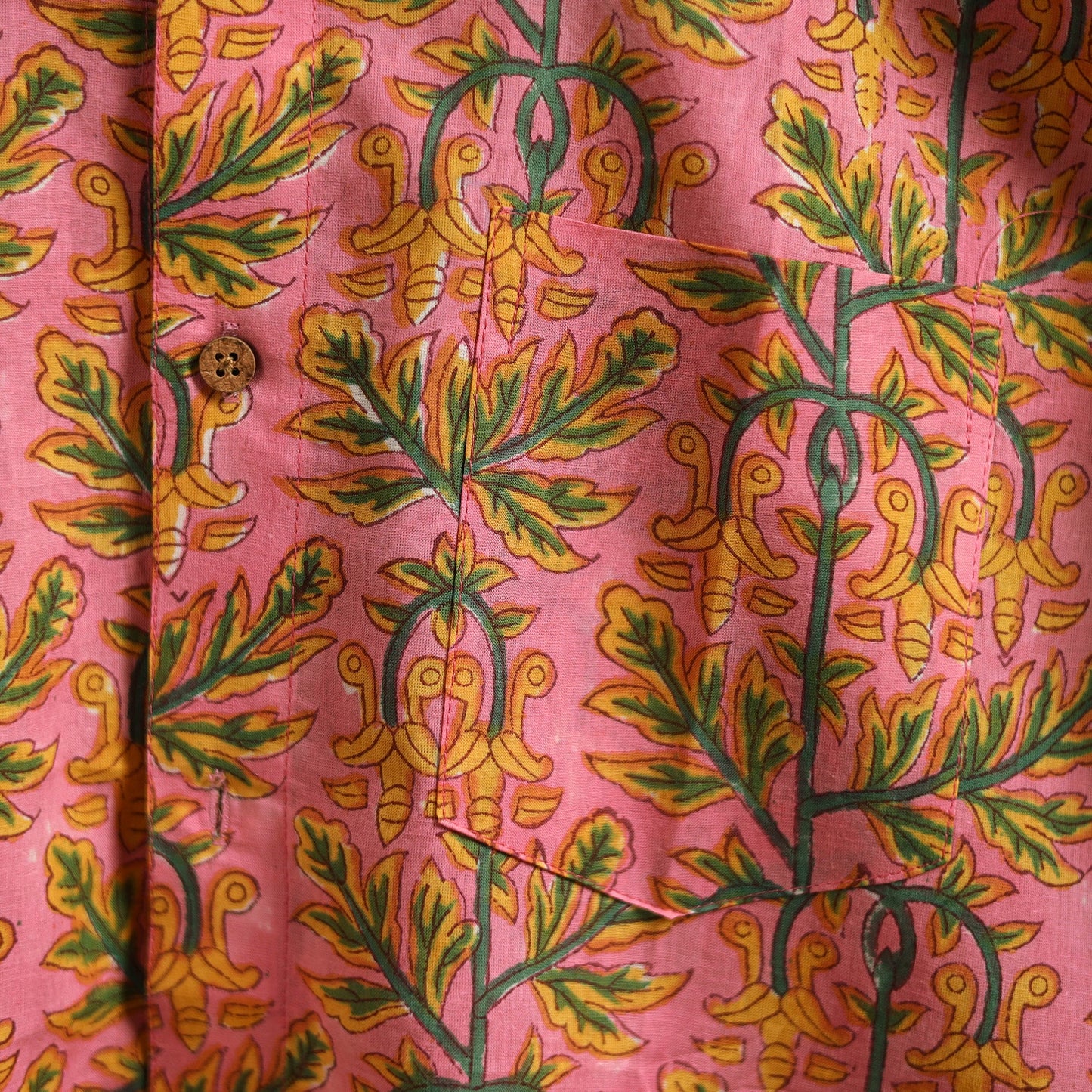 Men cotton sanganeri hand block print half sleeve shirt 07