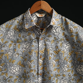 Men cotton sanganeri hand block print half sleeve shirt 08