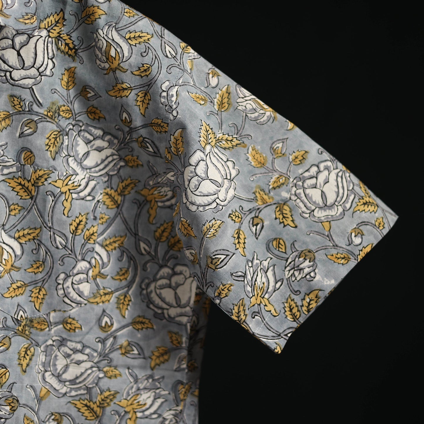 Men cotton sanganeri hand block print half sleeve shirt 08