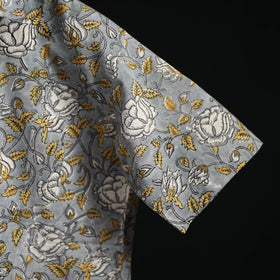 Men cotton sanganeri hand block print half sleeve shirt 08