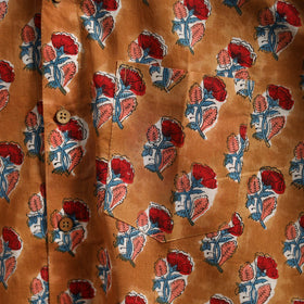 Men cotton sanganeri hand block print half sleeve shirt 09