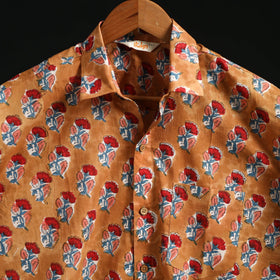 Men cotton sanganeri hand block print half sleeve shirt 09