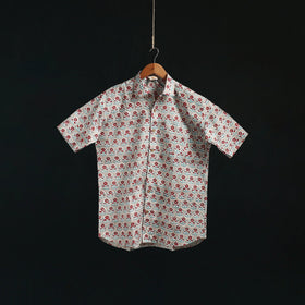 Men cotton sanganeri hand block print half sleeve shirt 10
