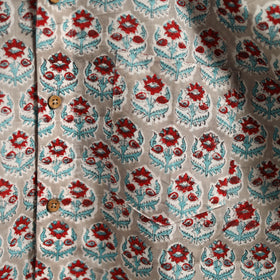 Men cotton sanganeri hand block print half sleeve shirt 10