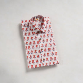 Men cotton sanganeri hand block print half sleeve shirt 11
