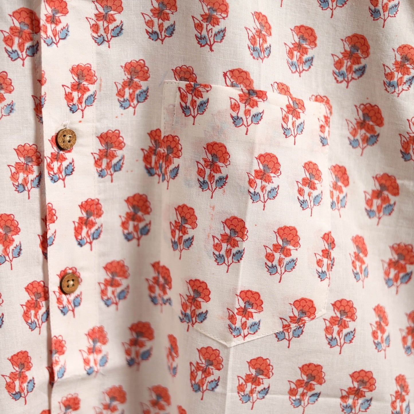 Men cotton sanganeri hand block print half sleeve shirt 11