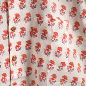 Men cotton sanganeri hand block print half sleeve shirt 11