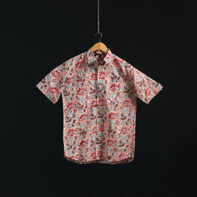 Men cotton sanganeri hand block print half sleeve shirt 12