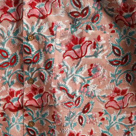 Men cotton sanganeri hand block print half sleeve shirt 12