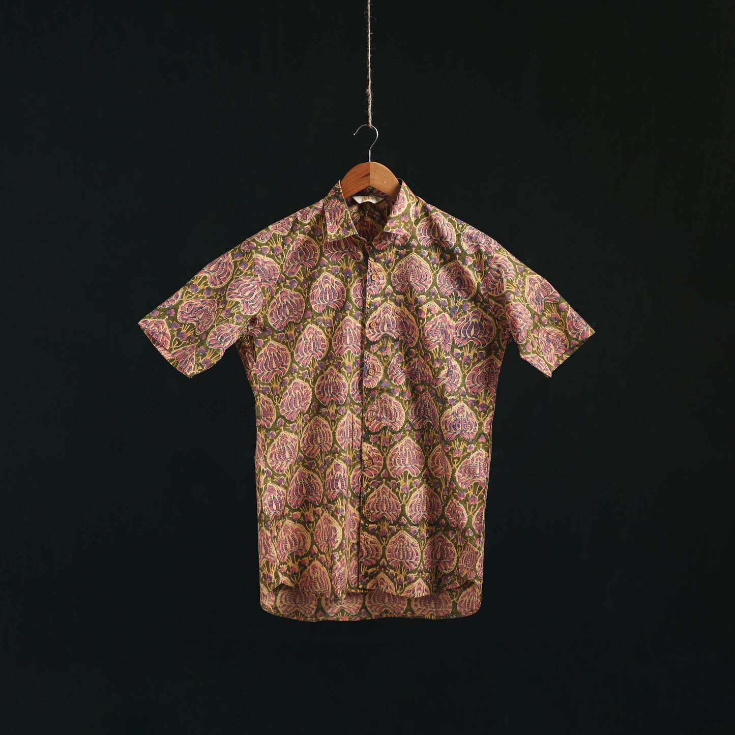 Men cotton sanganeri hand block print half sleeve shirt 13