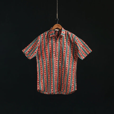 Men cotton sanganeri hand block print half sleeve shirt 15