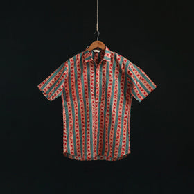 Men cotton sanganeri hand block print half sleeve shirt 15