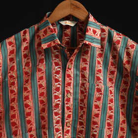 Men cotton sanganeri hand block print half sleeve shirt 15