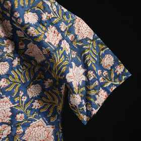 Men cotton sanganeri hand block print half sleeve shirt 16