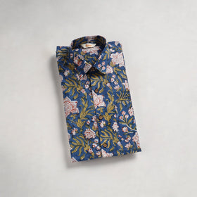 Men cotton sanganeri hand block print half sleeve shirt 16