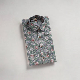 Men cotton sanganeri hand block print half sleeve shirt 17