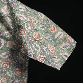 Men cotton sanganeri hand block print half sleeve shirt 17