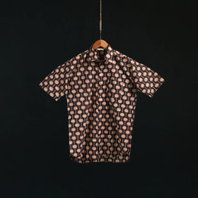 Men cotton sanganeri hand block print half sleeve shirt 18