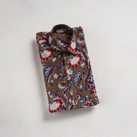 Men cotton sanganeri hand block print half sleeve shirt 19