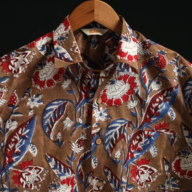 Men cotton sanganeri hand block print half sleeve shirt 19