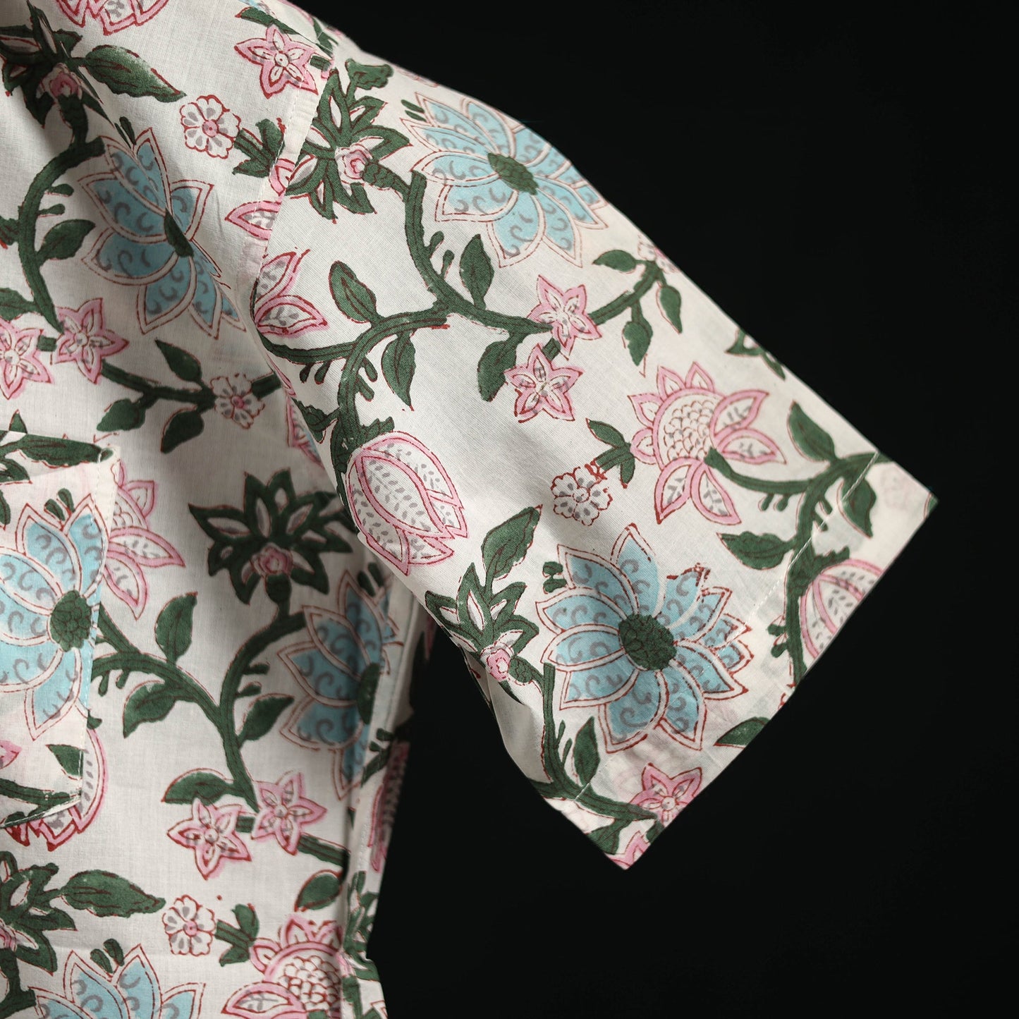 Men cotton sanganeri hand block print half sleeve shirt 20