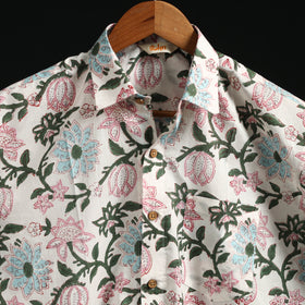 Men cotton sanganeri hand block print half sleeve shirt 20