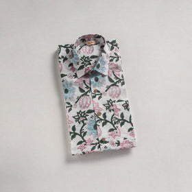 Men cotton sanganeri hand block print half sleeve shirt 20