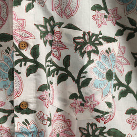 Men cotton sanganeri hand block print half sleeve shirt 20