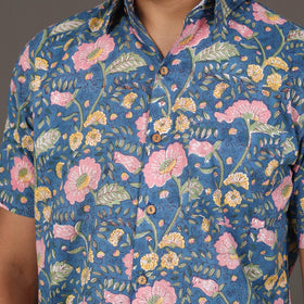  Men Sanganeri Block Printed Cotton Half Sleeve Shirt Online at iTokri.com