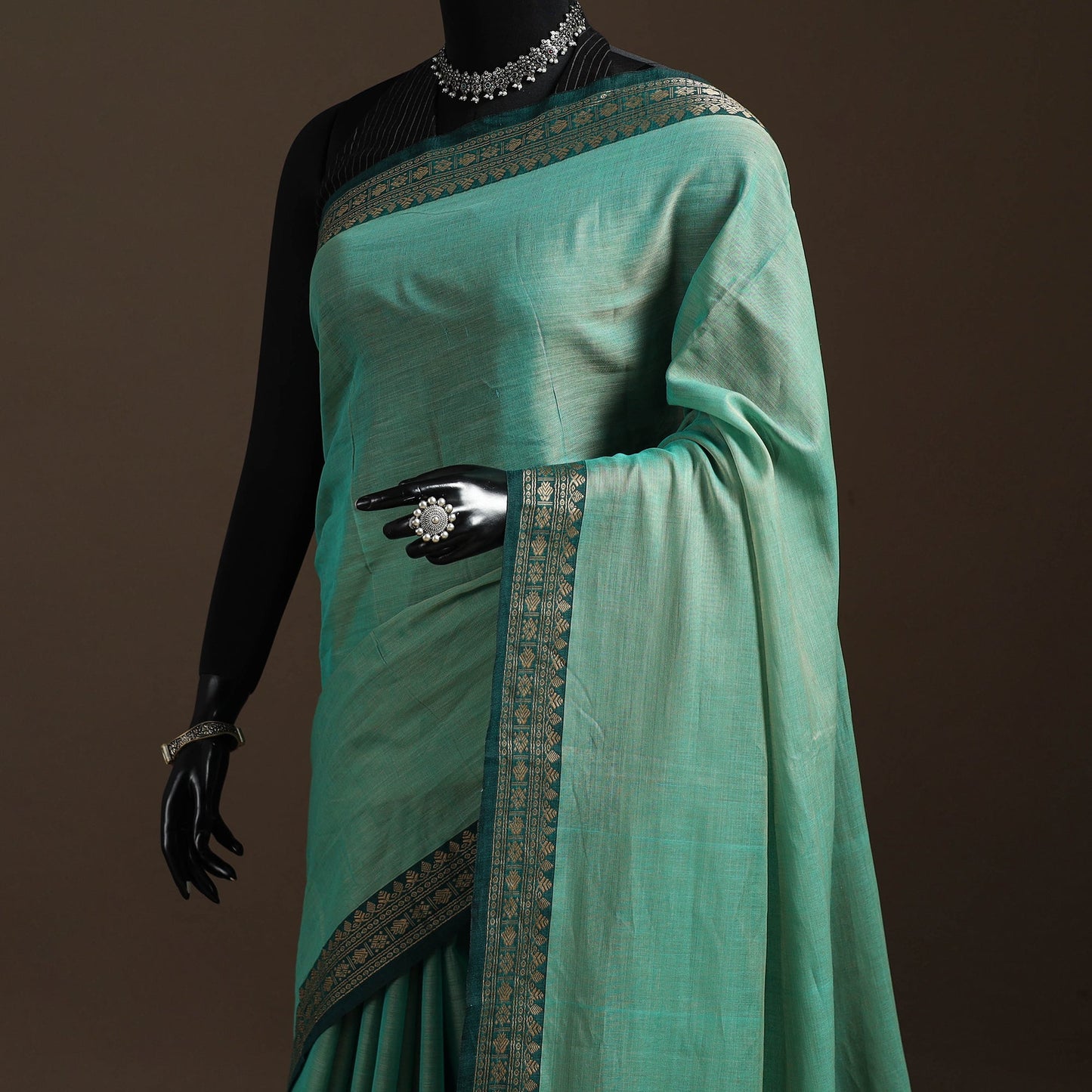 Mercerised cotton dharwad saree with thread border 06