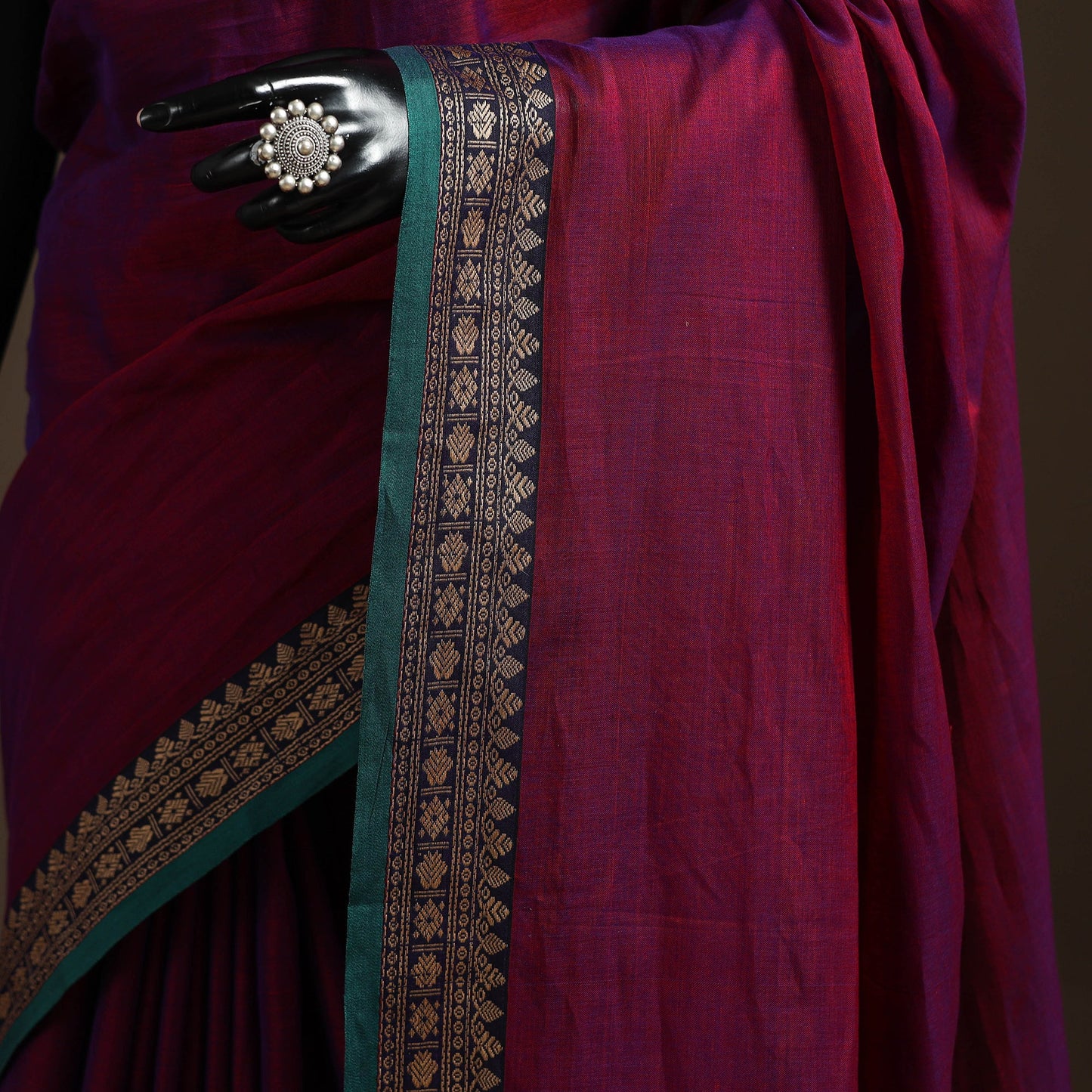 Mercerised cotton dharwad saree with thread border 07