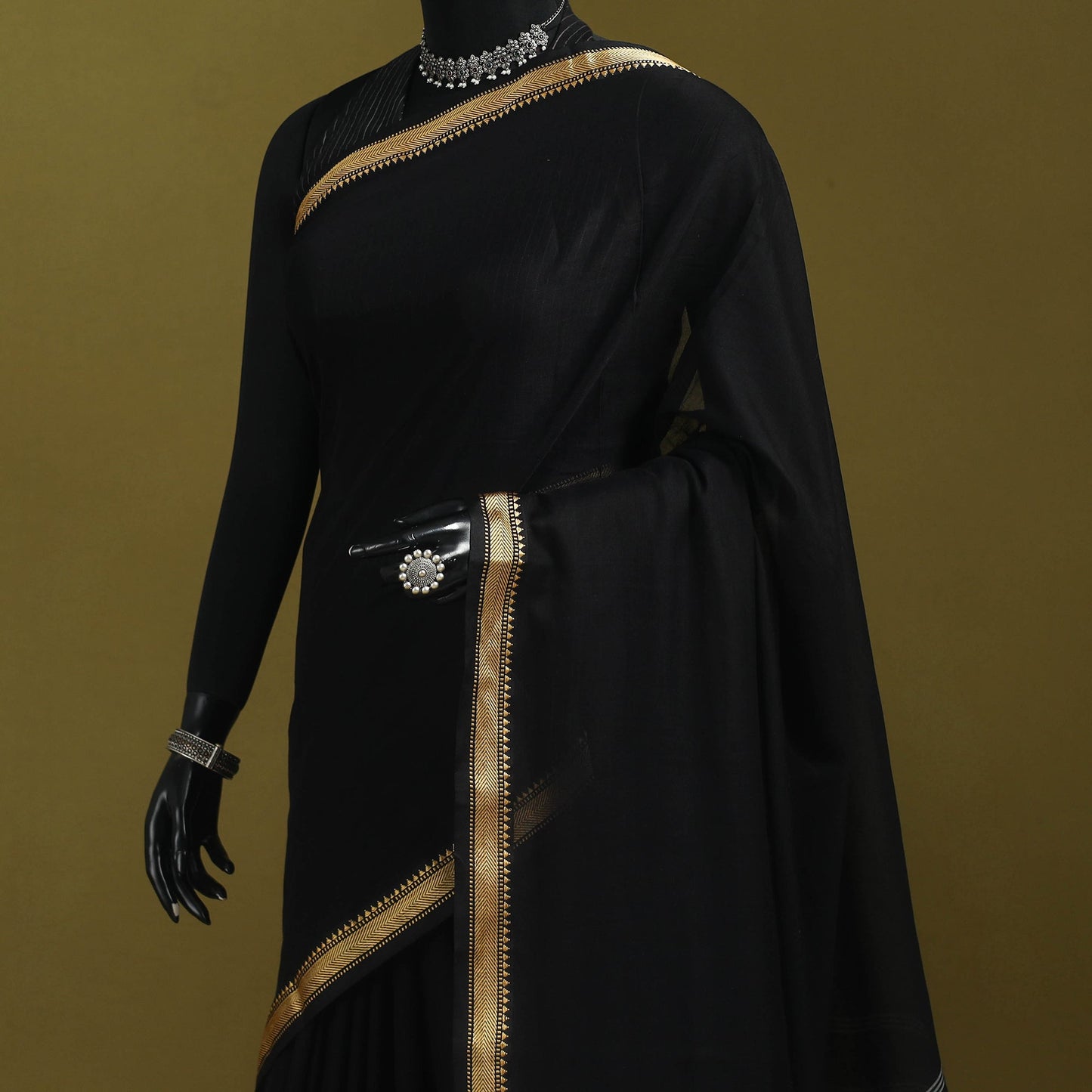 Mercerised cotton dharwad saree with thread border 07