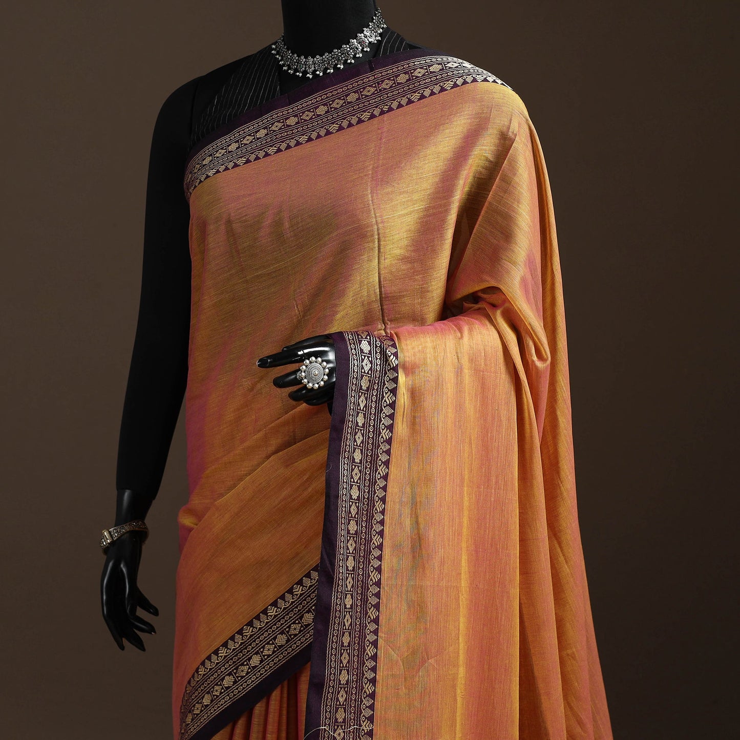 Mercerised cotton dharwad saree with thread border 09